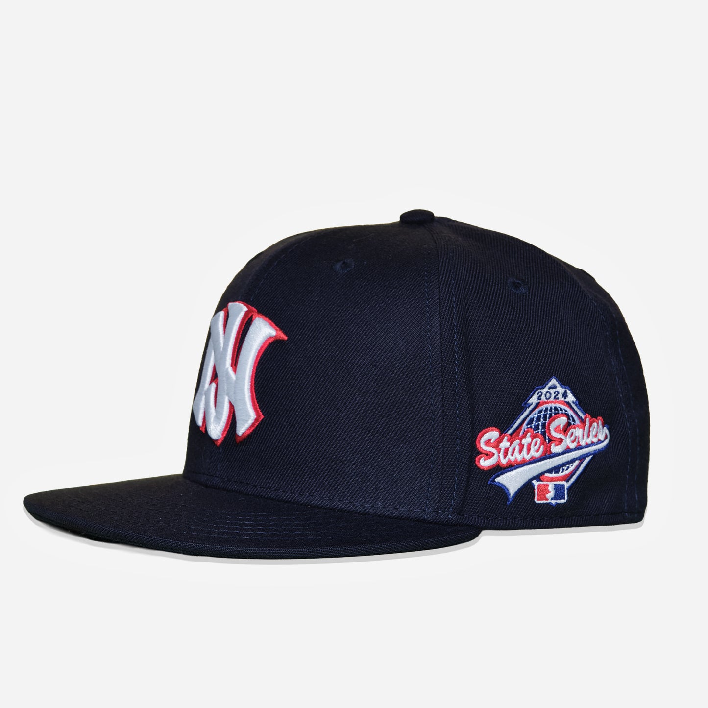 NJ™ State Series Snapback Hat – Navy, White & Red (2024 Edition)