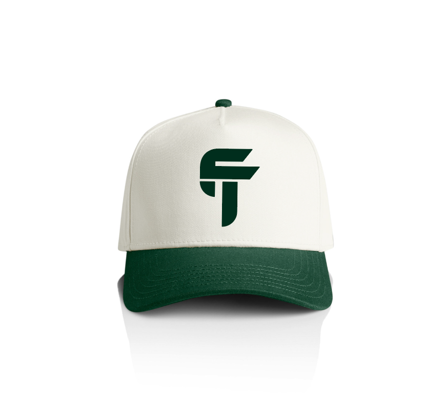 Family Ties Two-Tone Snapback Hat – Natural/Green